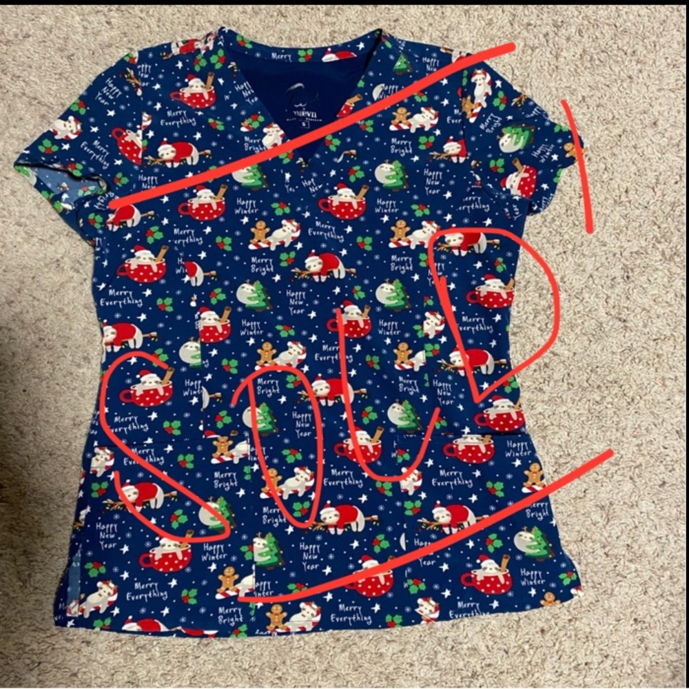 Holiday scrub tops!